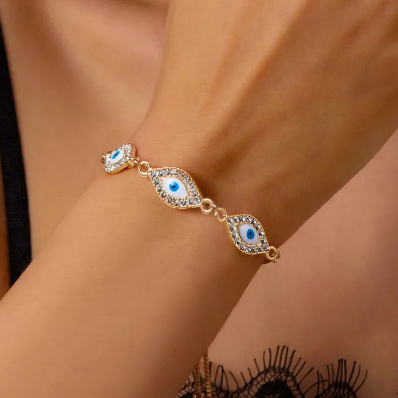 Evil Eye Alloy Bracelet – Symbol of Protection & Good Fortune