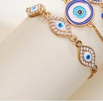 Evil Eye Alloy Bracelet – Symbol of Protection & Good Fortune