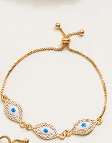 Evil Eye Alloy Bracelet – Symbol of Protection & Good Fortune