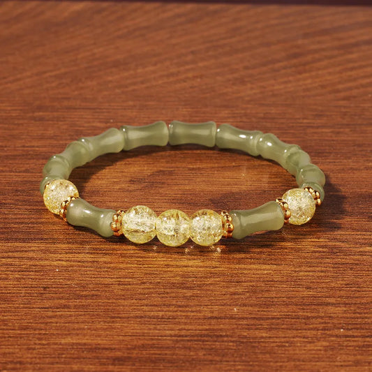 Xiyin Lucky Jade Bamboo Bracelet – Manifest Abundance and Wealth