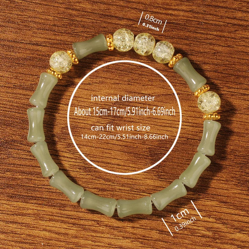 Xiyin Lucky Jade Bamboo Bracelet – Manifest Abundance and Wealth
