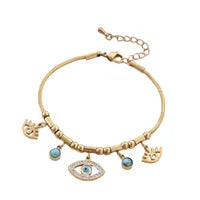 Devil’s Eye Chain Bracelet – Titanium Steel with Zirconia Charm