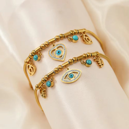 Devil’s Eye Chain Bracelet – Titanium Steel with Zirconia Charm