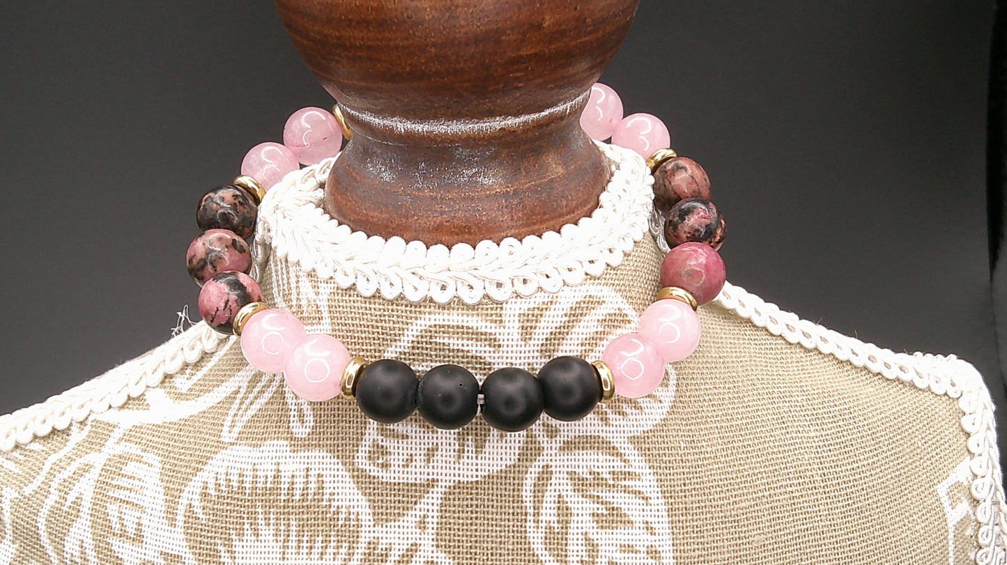 Calm Spirit Crystal Healing Bracelet – Hand-Beaded Natural Stones for Anxiety Relief & Positivity