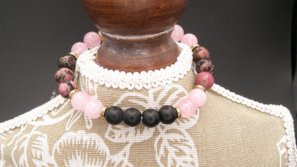 Calm Spirit Crystal Healing Bracelet – Hand-Beaded Natural Stones for Anxiety Relief & Positivity
