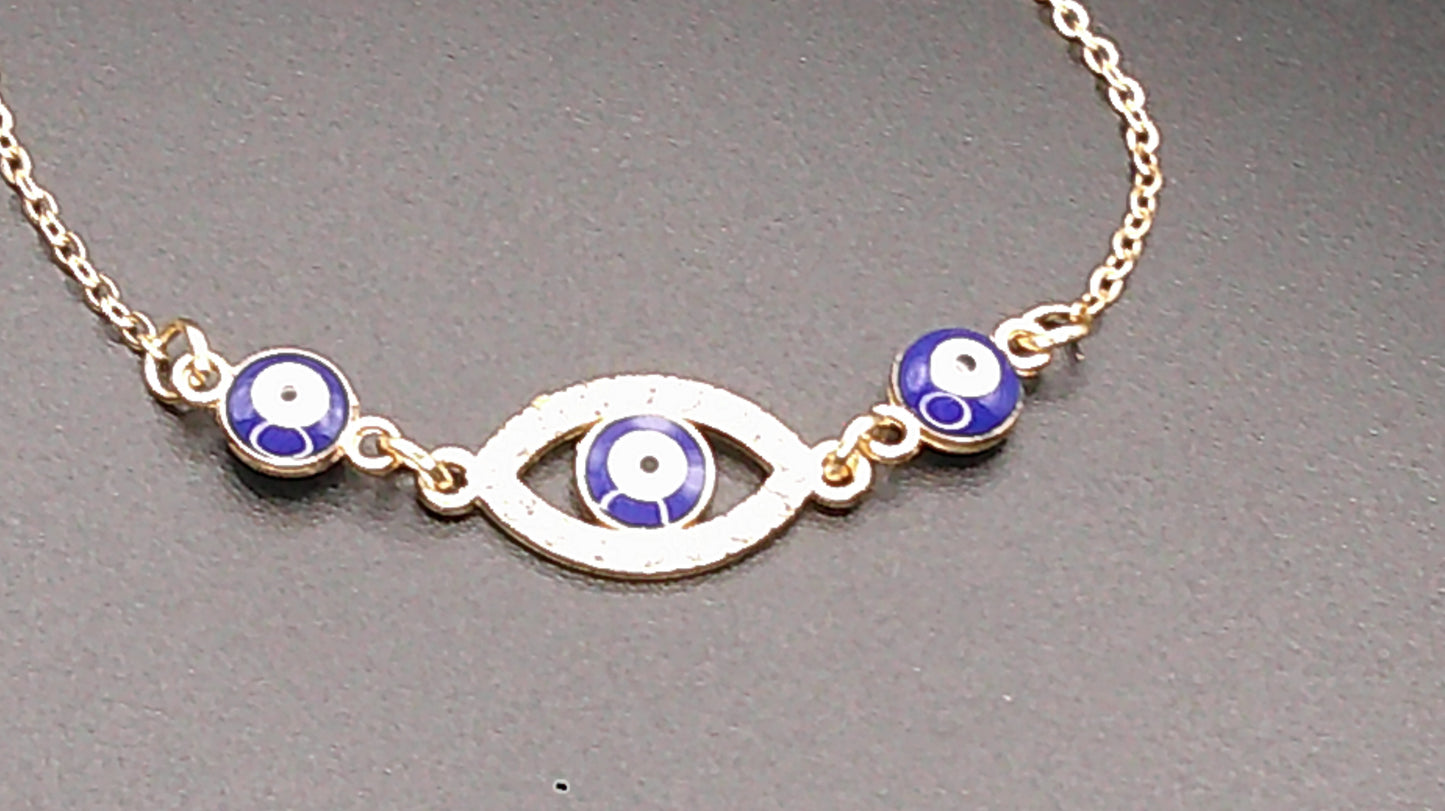 Elegant Evil Eye Alloy Bracelet – Symbol of Protection & Good Fortune