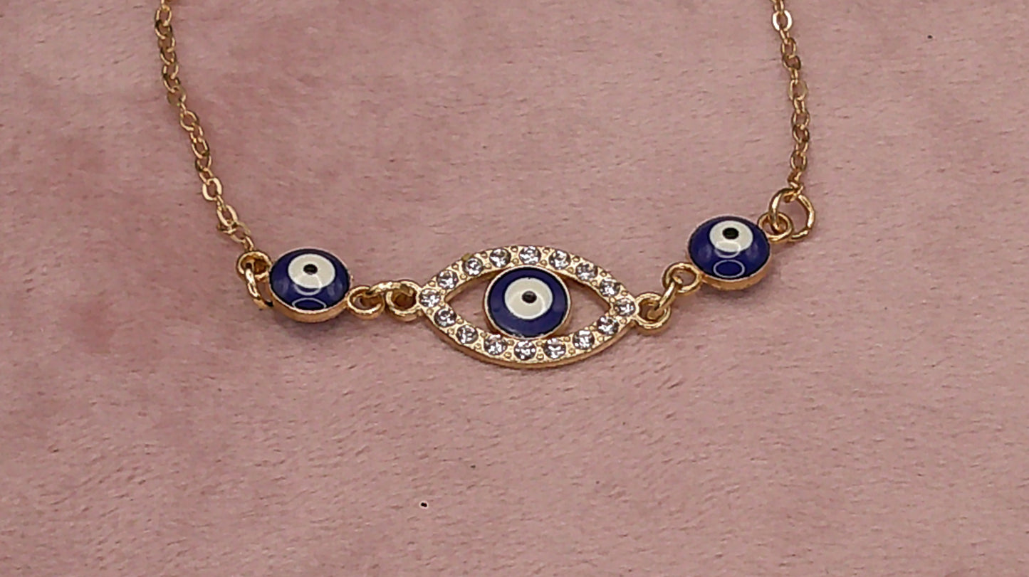 Elegant Evil Eye Alloy Bracelet – Symbol of Protection & Good Fortune