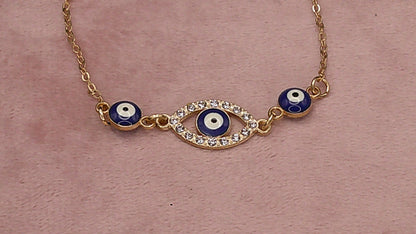 Elegant Evil Eye Alloy Bracelet – Symbol of Protection & Good Fortune