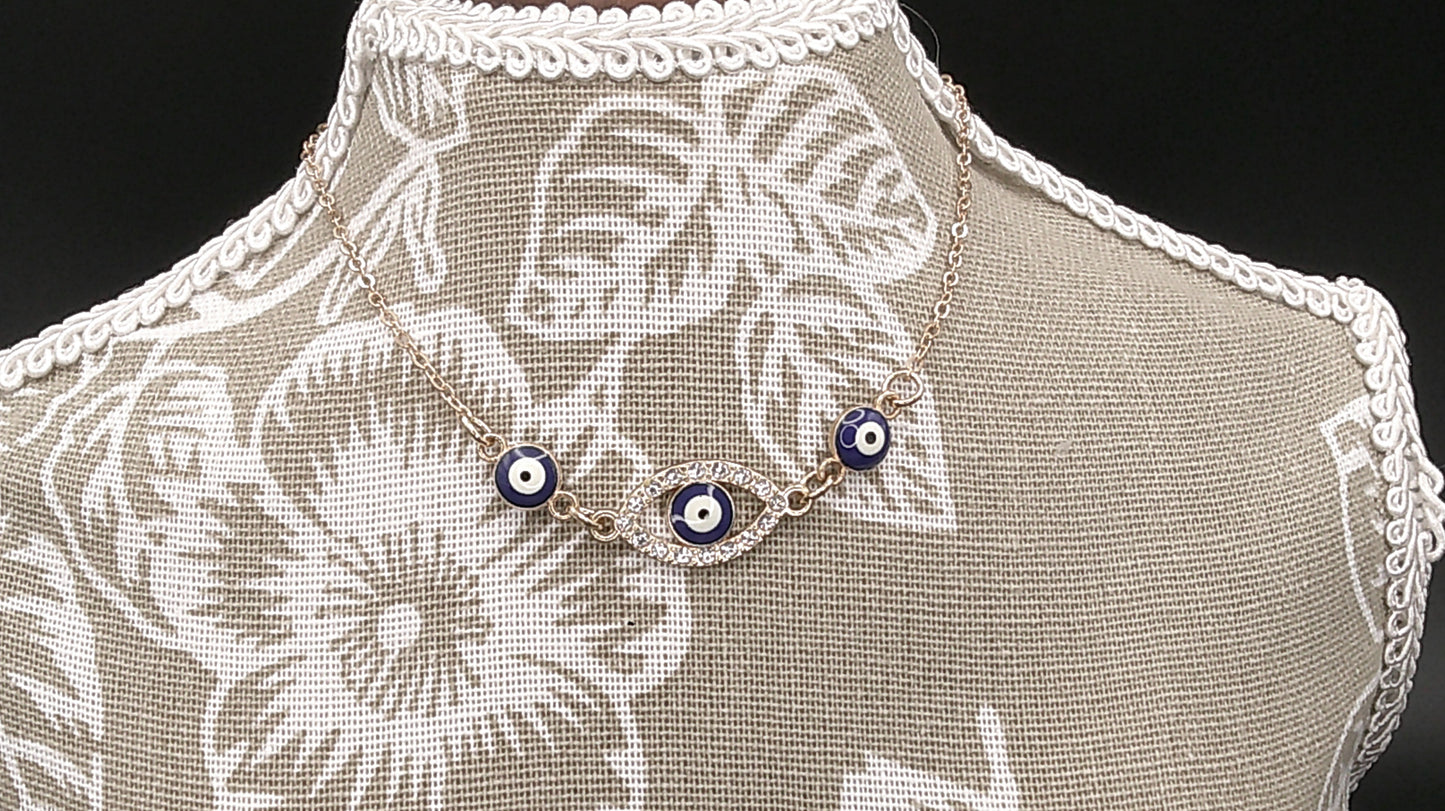 Elegant Evil Eye Alloy Bracelet – Symbol of Protection & Good Fortune
