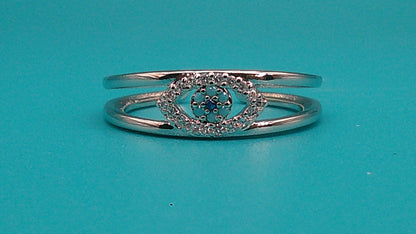 Women’s Luxury Blue Evil Eye Adjustable Ring – High-Quality Boutique Fashion with Sparkling Zirconia
