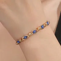 Turkish Black Evil Eye Adjustable Chain Bracelet – Multi- Eye Charm Protection Jewelry