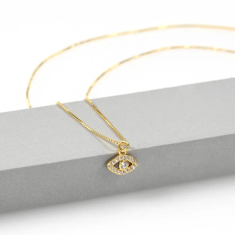 Polished Platinum White Zirconia Inlay Eye of Horus Pendant Necklace – Triple Evil Eye Protection Design