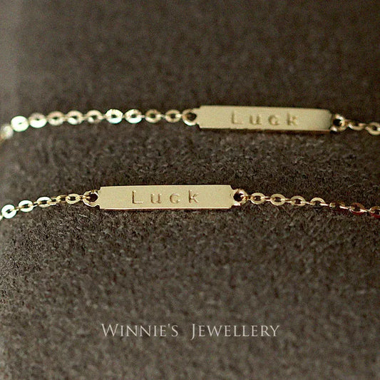 Delicate 14K Gold-Plated S925 Silver Bracelet – Mini Lucky Letter Charm for Women