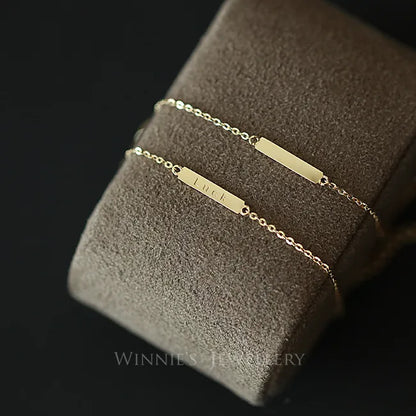 Delicate 14K Gold-Plated S925 Silver Bracelet – Mini Lucky Letter Charm for Women