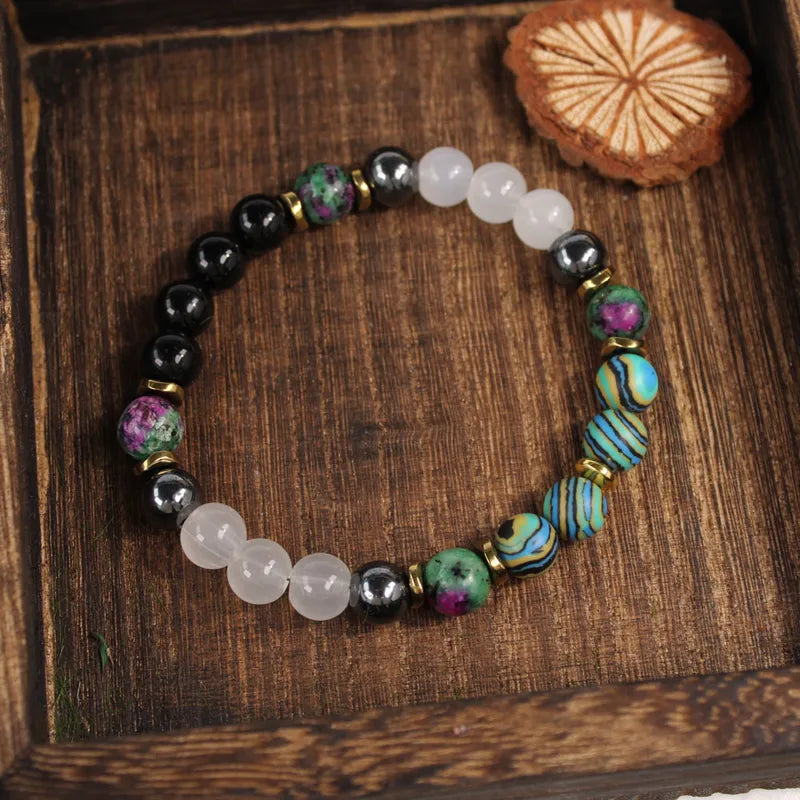 Natural Stone Malachite Bracelet – Cleansing, Protection & Positive Energy