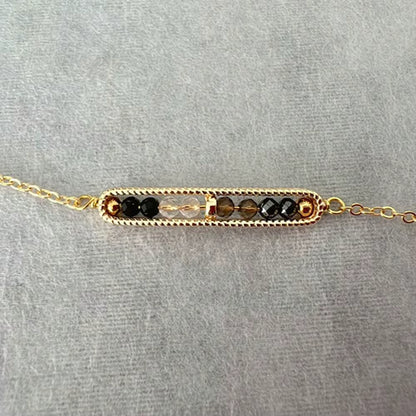 Delicate Energy Purification Bracelet – 3mm Crystals with Black Tourmaline, Clear Quartz, Smoky Quartz & Hematite