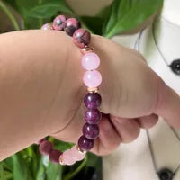 Calm Spirit Crystal Healing Bracelet – Hand-Beaded Natural Stones for Anxiety Relief & Positivity
