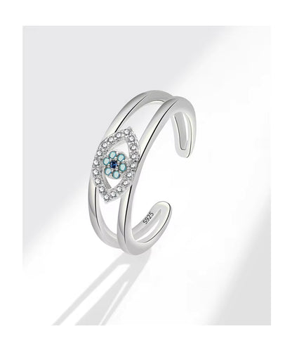 Women’s Luxury Blue Evil Eye Adjustable Ring – High-Quality Boutique Fashion with Sparkling Zirconia