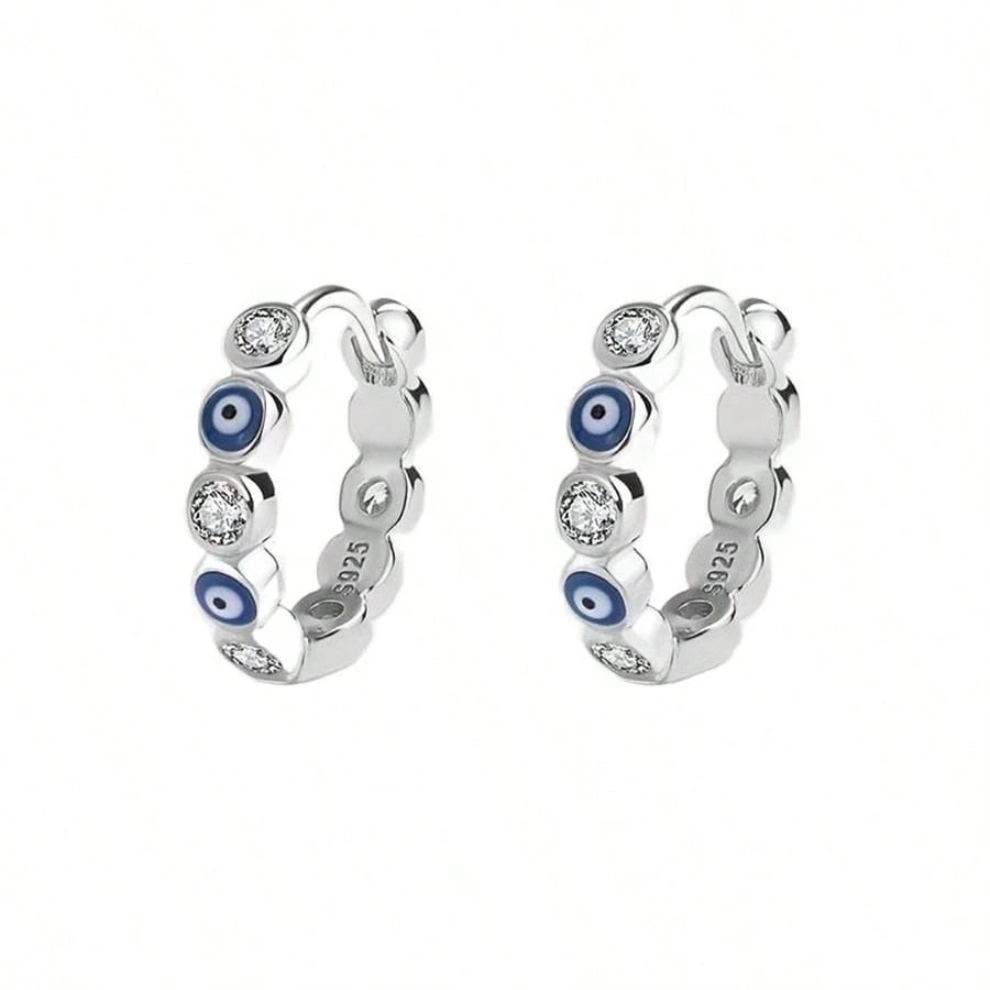 925 Sterling Silver Devil’s Eye Earrings – Personalized Daily Wear Protection Charm