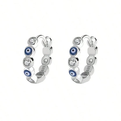 925 Sterling Silver Devil’s Eye Earrings – Personalized Daily Wear Protection Charm