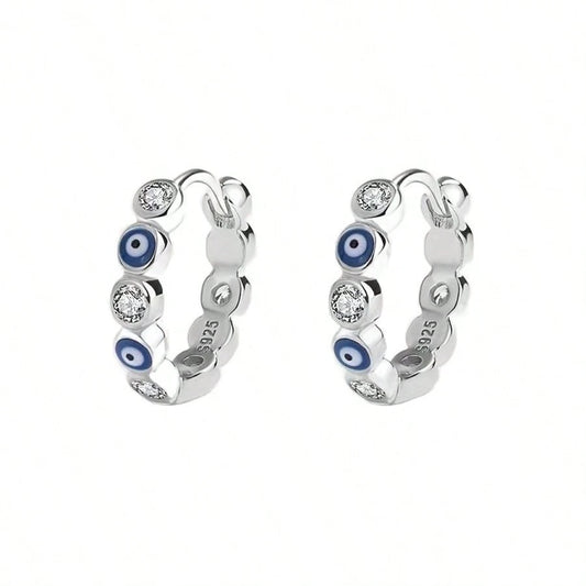 925 Sterling Silver Devil’s Eye Earrings – Personalized Daily Wear Protection Charm