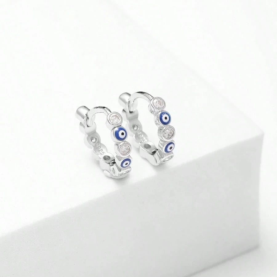 925 Sterling Silver Devil’s Eye Earrings – Personalized Daily Wear Protection Charm