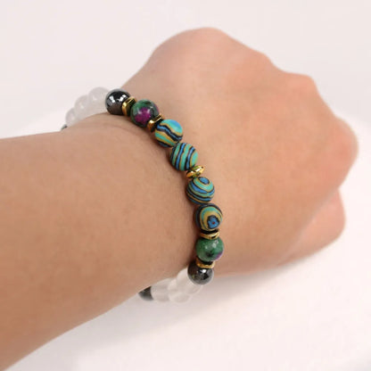 Natural Stone Malachite Bracelet – Cleansing, Protection & Positive Energy